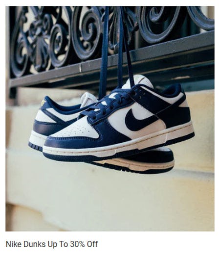 Nike Dunks Up to 30% Off