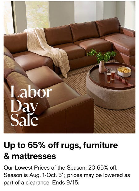Up to 65% off Rugs, Furniture and Mattresses