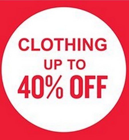 Clothing Up to 40% off