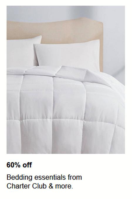 60% off Bedding Essentials From Charter Club and More