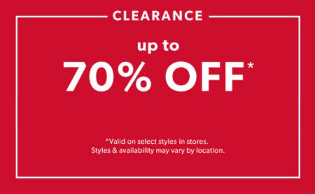 Clearance Up to 70% off