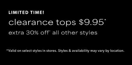 $9.95 Clearance Tops