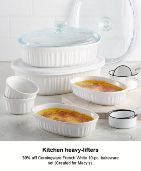 30% off Corningware French White 10-pc. Bakeware Set