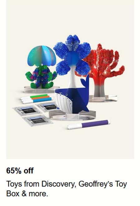 65% off Toys From Discovery, Geoffrey’s Toy Box and More