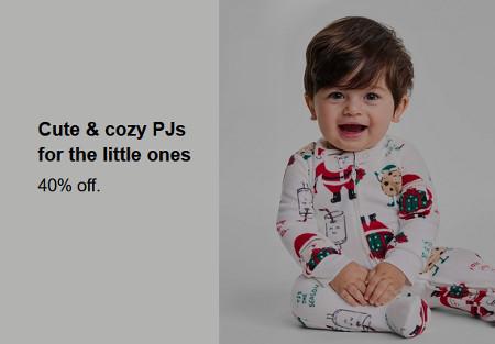 40% off Kids' and Baby Pajamas