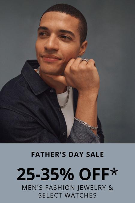 Father's Day Sale: 25-35% off Men's Fashion Jewelry and Select Watches