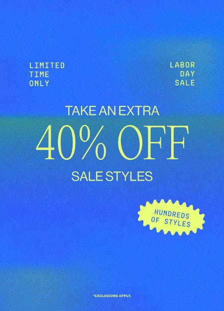 Labor Day Sale Extra 40% Off