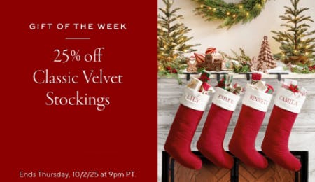 25% Off Classic Velvet Stockings