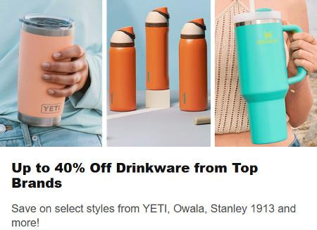 Up to 40% Off Drinkware from Top Brands