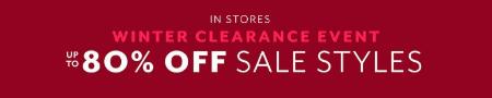 Winter Clearance Event Up to 80% Off