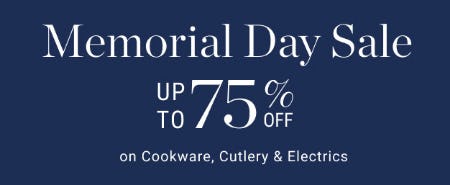 Memorial Day Sale: Up to 75% Off