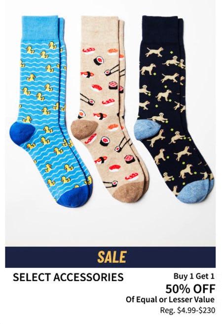 Select Accessories Buy 1, Get 1 50% off