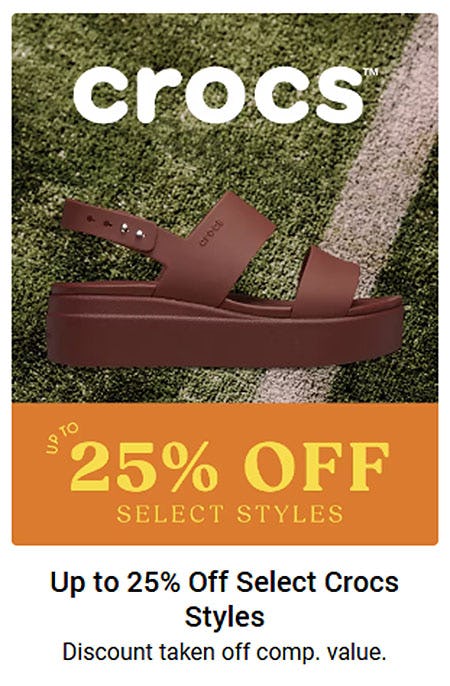 Up to 25% Off Select Crocs Styles