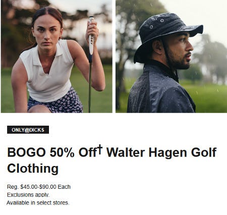 BOGO 50% Off Walter Hagen Golf Clothing