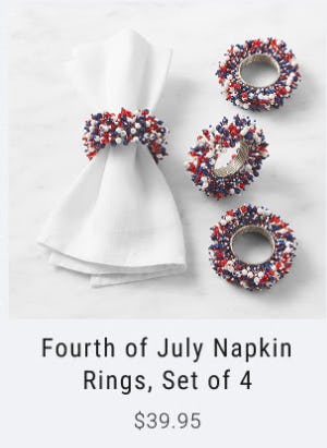 $39.95 Fourth of July Napkin Rings, Set of 4
