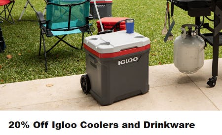 20% Off Igloo Coolers and Drinkware