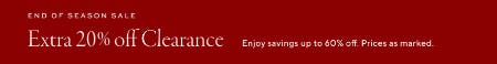 End Of Season Sale Extra 20% Off