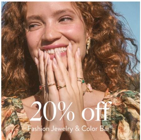 20% Off Fashion Jewelry and Color Bar