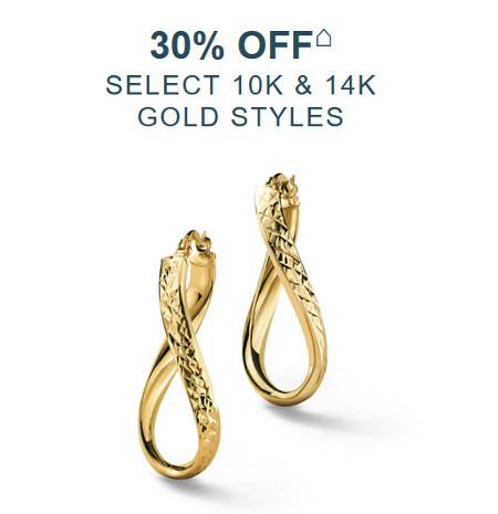 30% off Select 10K and 14K Gold Styles