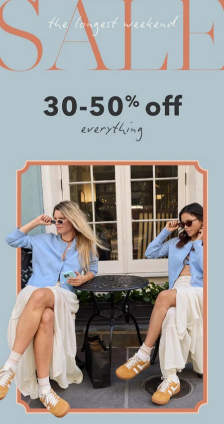 30-50% off Everything