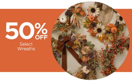 50% Off Select Wreaths