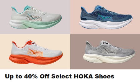 Up to 40% Off Select HOKA Shoes