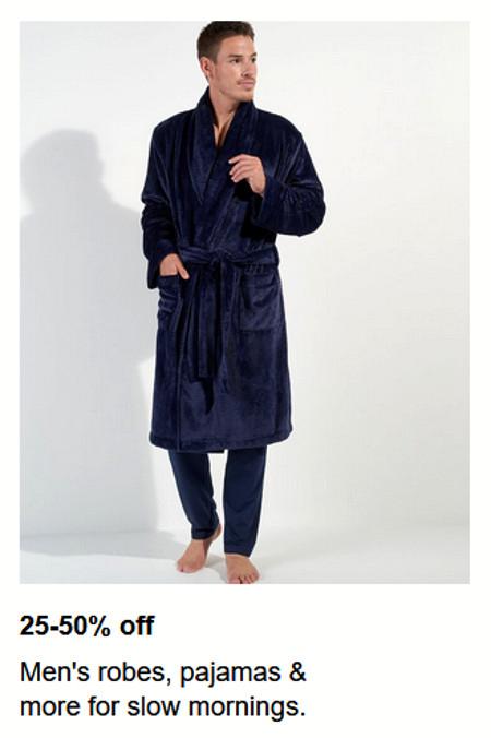 25-50% off Men's Robes, Pajamas and More for Slow Mornings