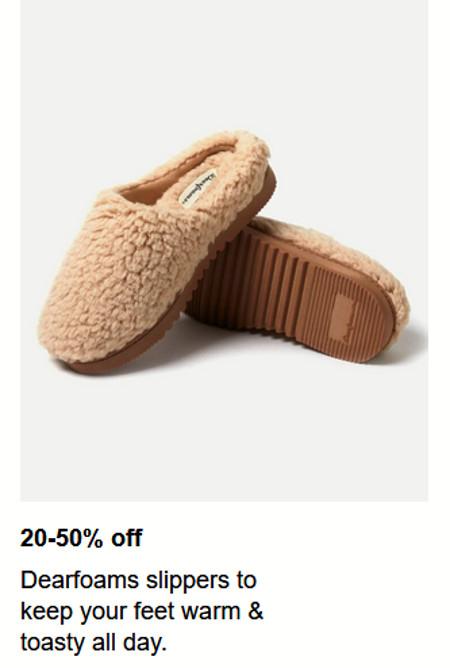 20-50% off Dearfoams Slippers