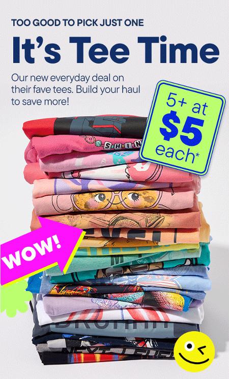 Graphic Tees 5+ for $5 Each