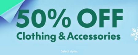 50% off Clothing and Accessories