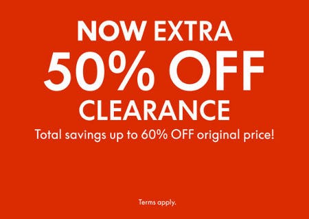 Extra 50% off Clearance
