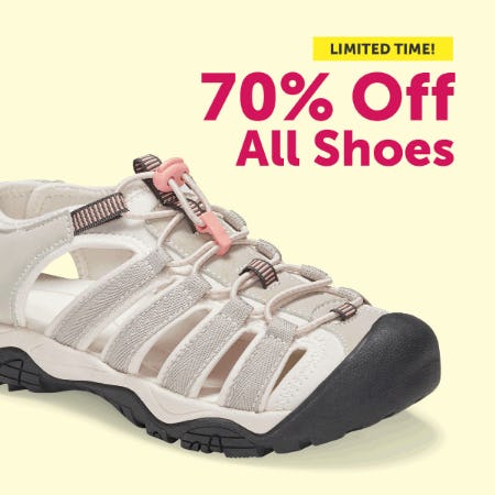 70% Off All Shoes
