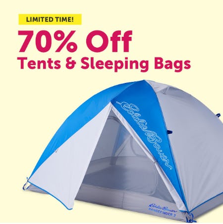 70% Off Tents & Sleeping Bags