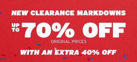 New Clearance Markdowns Up to 70% Off