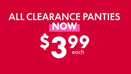 All Clearance Panties Now $3.99 Each