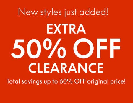Extra 50% off Clearance