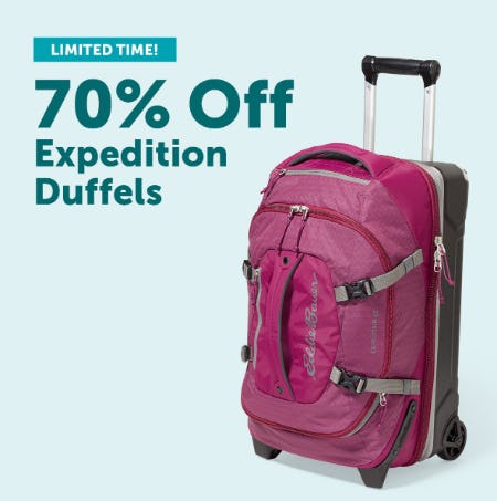 70% Off Expedition Duffels