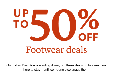 Up to 50% Off Footwear Deals