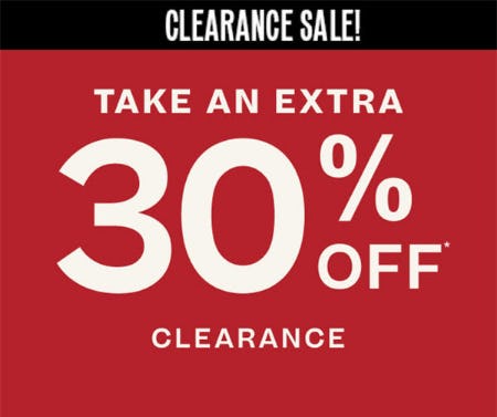 Extra 30% Off Clearance