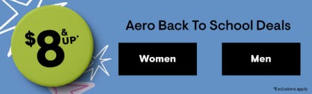 $8 & Up Aero Back to School Deals