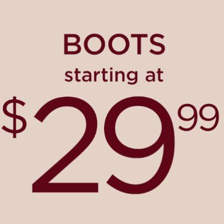Starting at $29.99 Boots