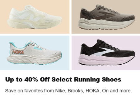 Up to 40% Off Select Running Shoes