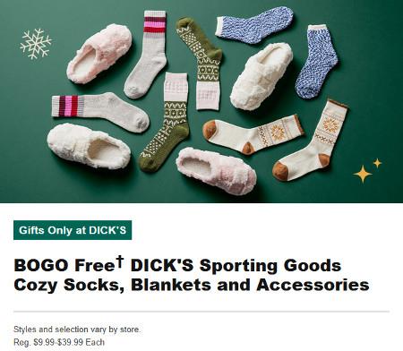 BOGO Free DICK'S Sporting Goods Cozy Socks, Blankets and Accessories
