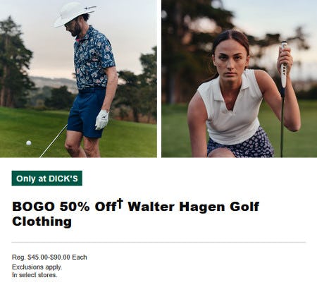 BOGO 50% Off Walter Hagen Golf Clothing