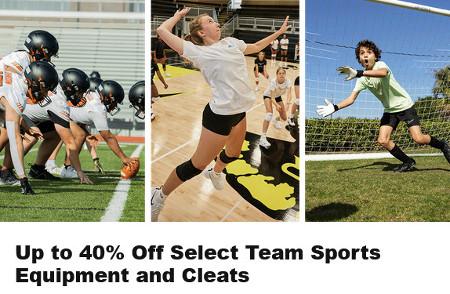Up to 40% Off Select Team Sports Equipment and Cleats