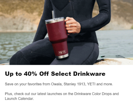 Up to 40% Off Select Drinkware