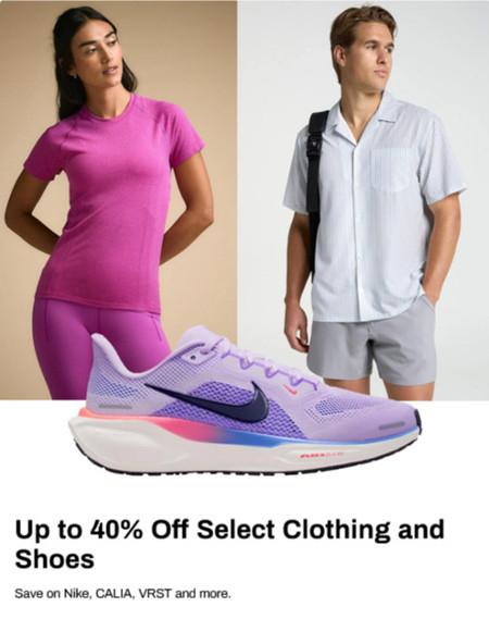 Up to 40% Off Select Clothing and Shoes
