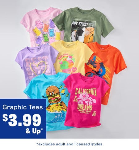 Graphic Tees $3.99 and Up