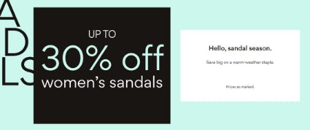 Up to 30% Off Women's Sandals