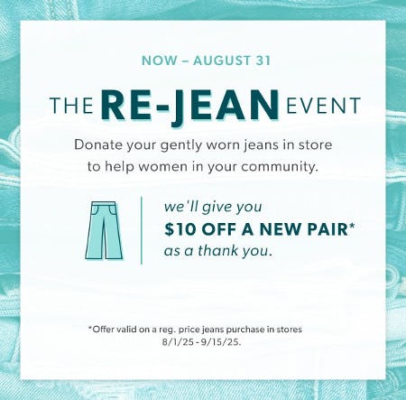 $10 off a New Pair of Jeans With Donation